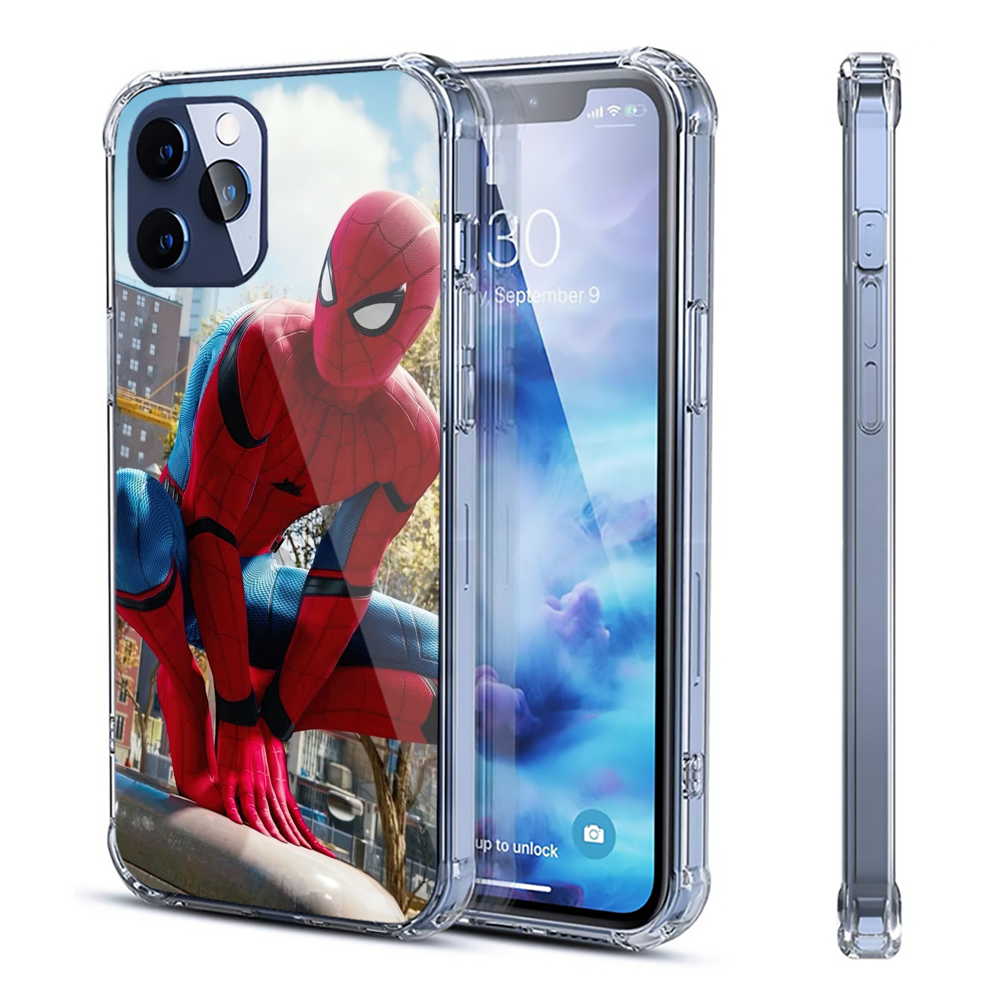 （画像用） Spider Man スパイダーマン 【iPhone 12シリーズ対応】透明スマホケース（クリアソフトケース）